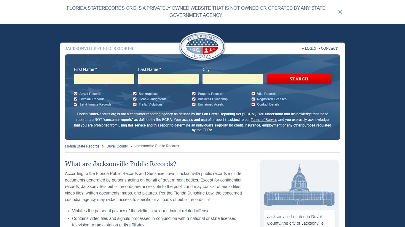 Jacksonville Arrest and Public Records | Florida.StateRecords.org